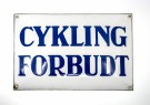 Emaljeskilt - Cykling forbudt thumbnail